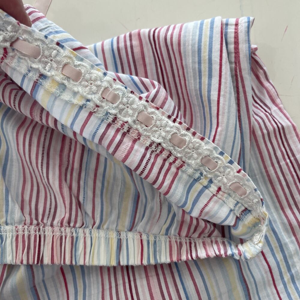 Lucky Brand Women SZ XL Pajama Lounge Pants Cotton Striped Drawstring FLAW - Picture 6 of 14